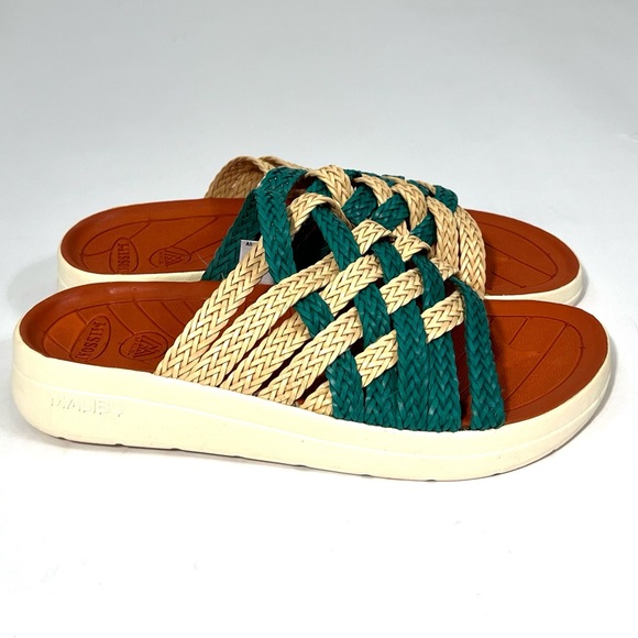 NIB $150 Missoni x Malibu Zuma Unisex Green & Straw Vegan Braid Sandals M7/W9 - Picture 3 of 11